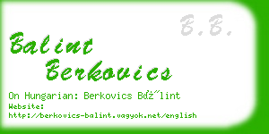 balint berkovics business card